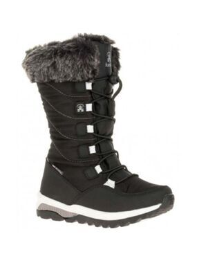 Size 3 Youth Kamik Black and Gray Kids Snow Boots
